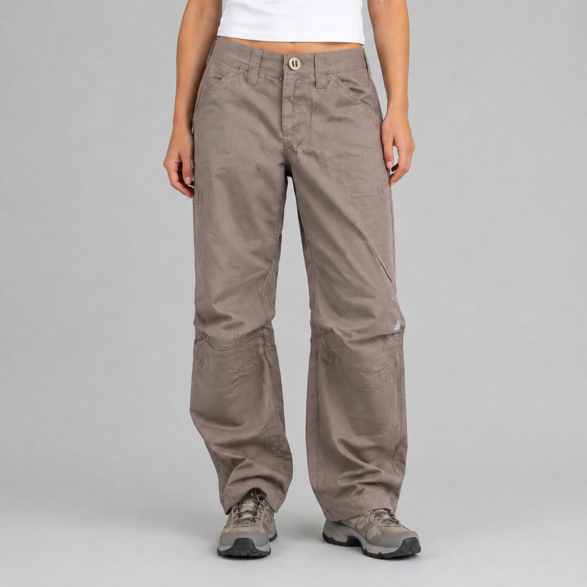 Vintage Y2K Nike ACG Pants Womens S Brown Double Knee Hiking Chinos
