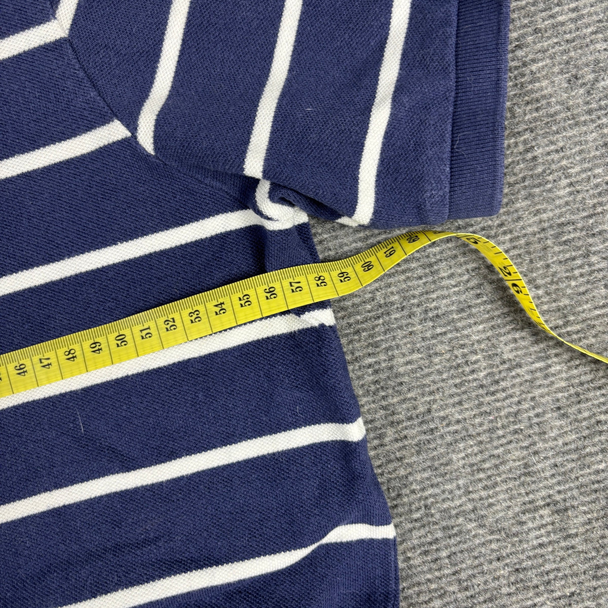 Polo Ralph Lauren Custom Fit Striped Pique Polo Navy White Green Pony photo 5