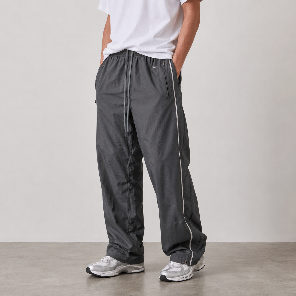 Vintage Nike Dri-Fit Track Pants Men's Medium Black Baggy Trackies