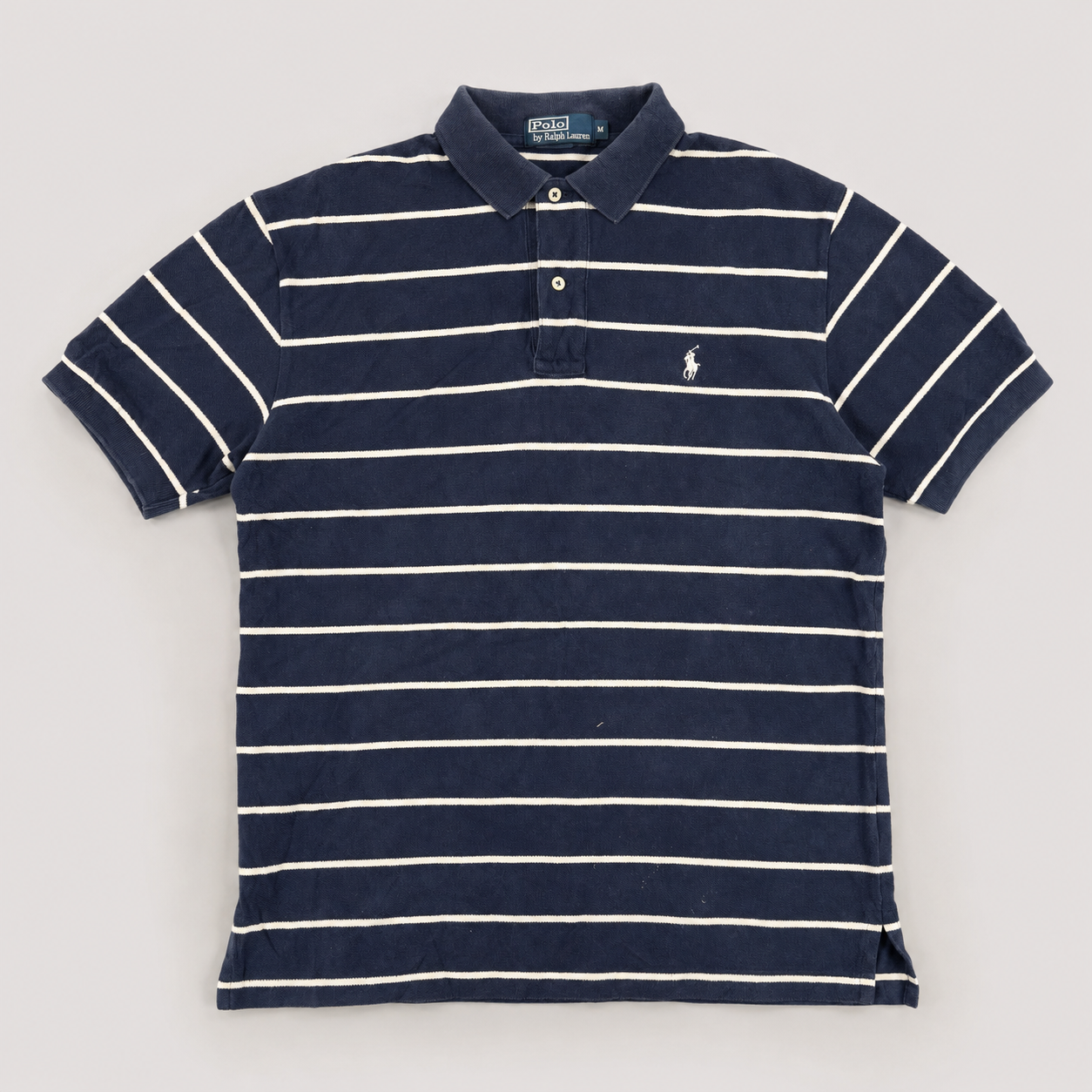 Vintage Polo Ralph Lauren Polo Shirt 90s Men's M Blue White Striped Small Pony