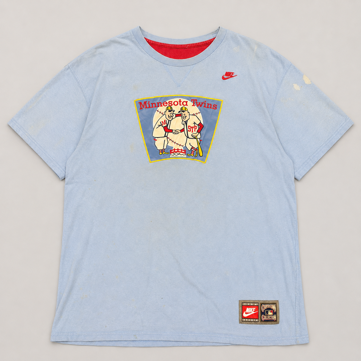 Vintage 90s/Y2K Nike T-Shirt Men’s XL Blue Cotton Minnesota Twins Baseball Patch Cooperstown Collection