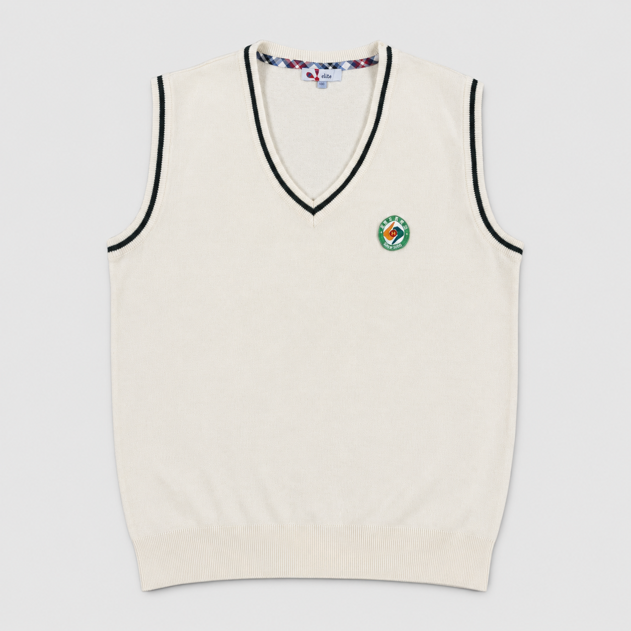 2000s Korean School Uniform Vest Women's Small White V-Neck Jumper