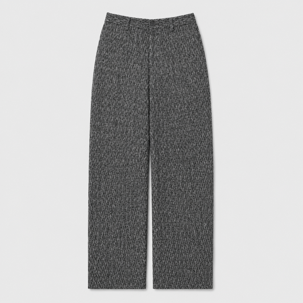 Vintage Japanese Tweed Pants Men's Medium Grey Wool Trousers Deadstock