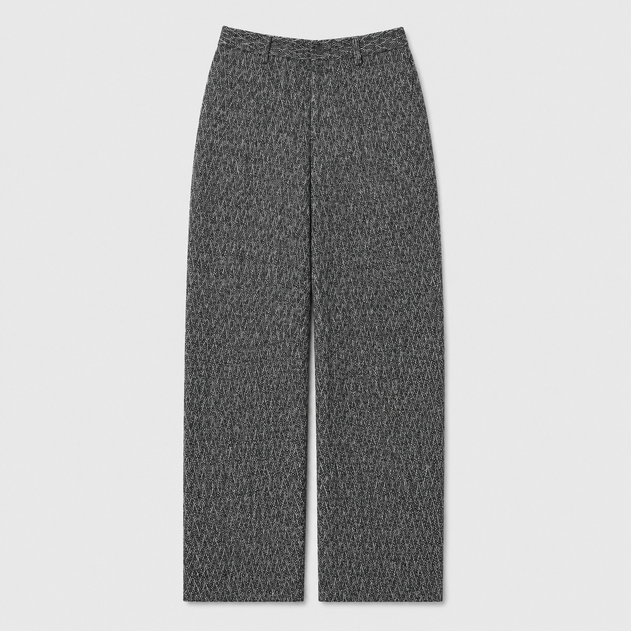 Vintage Japanese Tweed Pants Men's Medium Grey Wool Trousers Deadstock