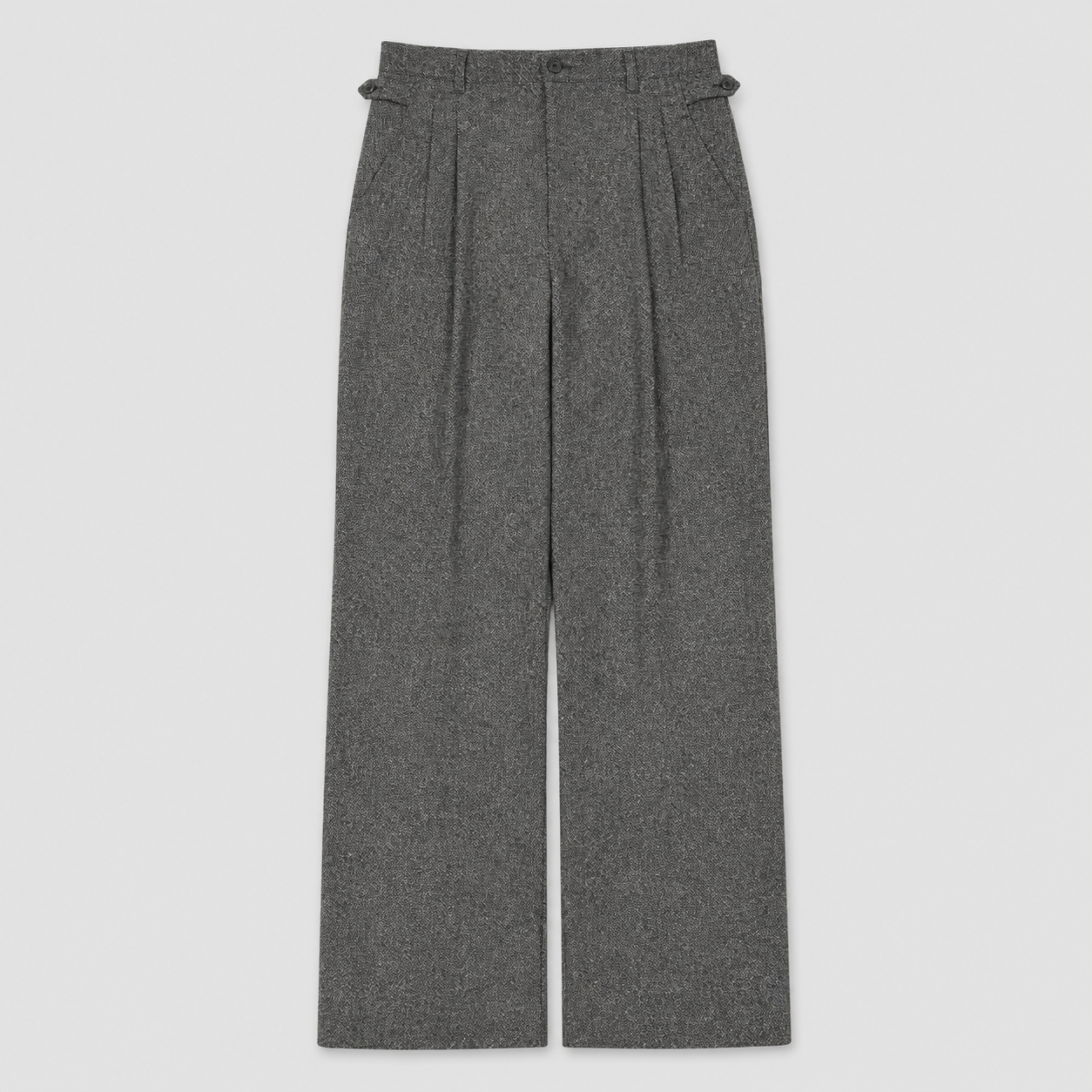 Vintage Japanese Tweed Trousers Men's Medium Grey Pleated Wool Pants Old Money