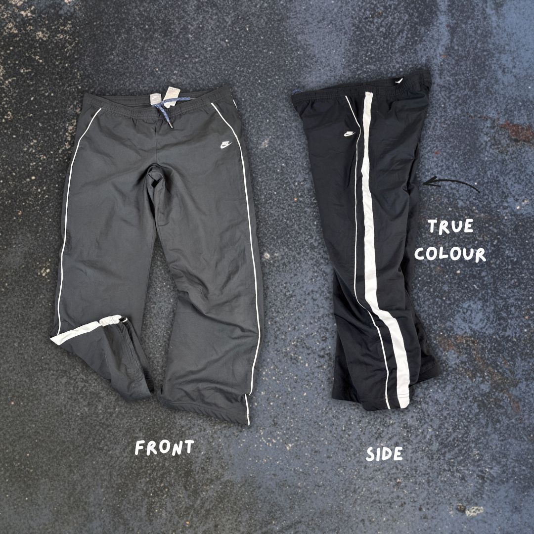 Vintage Y2K Nike Track Pants Women’s M Black White Piping Classic 00s