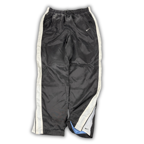 Vintage 90's Nike Track Pants Men's S Black White Mesh Panel Ankle Swoosh Joggers