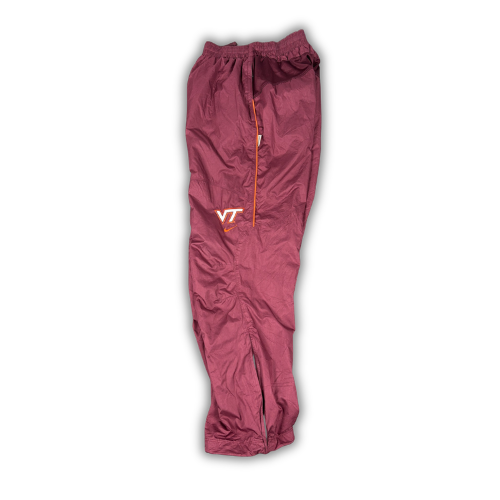 Vintage Y2K Nike Track Pants Men's M Maroon Red Orange Swoosh Piping Joggers