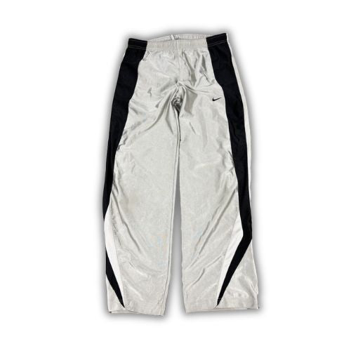 Vintage Y2K Nike Track Pants Men's M Grey Black Panel Satin Style Joggers