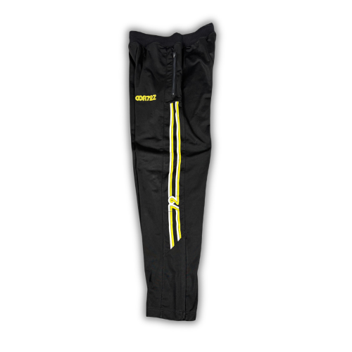 Vintage Y2K Nike Track Pants Womens Size S Black Yellow Cortez Side Stripe Wide Leg