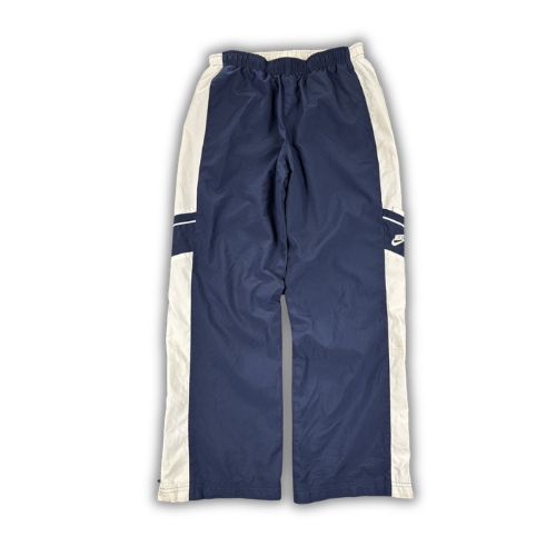 Vintage Y2K Nike Track Pants Women's S Navy Blue White Grey Piping Spell Out Joggers