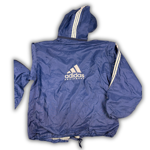 Vintage 90s Adidas Equipment Jacket Mens M Navy White Nylon Zip Off Windbreaker