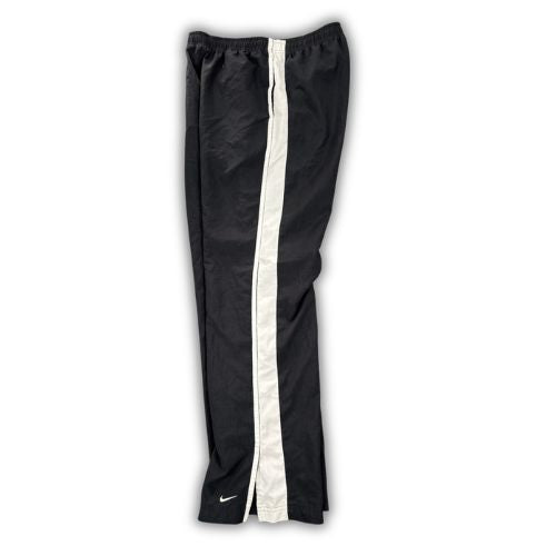 Vintage Y2K Nike Track Pants Womens M Black White Panel Ankle Swoosh Joggers