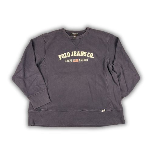 Ralph Lauren Jumper Men's XL Navy Blue Polo Jeans Co Spell Out Logo Sweater Crew Neck