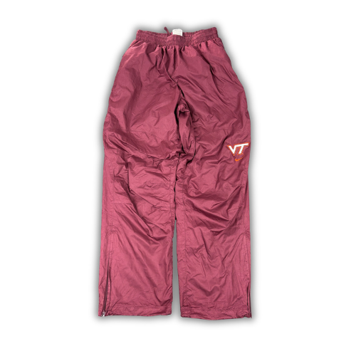 Vintage Y2K Nike Track Pants Men's M Maroon Red Orange Swoosh Piping Joggers