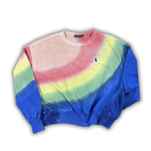Women's  Ralph Lauren Jumper M Multicolour Tie Dye Small Pony Sweatshirt Crew Neck