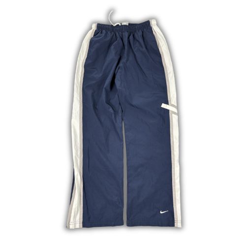 Vintage Y2K Nike Track Pants Women's XS Navy Blue White Piping Ankle Swoosh