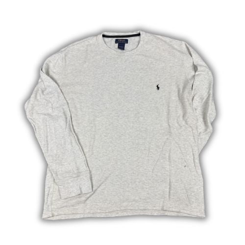 Ralph Lauren Jumper Men's XL Grey Black Small Pony Light Knit Crew Neck