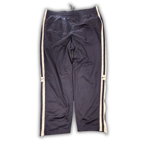 Vintage Y2K Nike Track Pants Men's L Navy Blue Double Swoosh Piping Satin Joggers