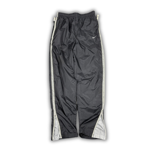 Vintage Y2K Nike Track Pants Women's S Black White Piping Swoosh Grey Panels Athletic71 Ankle Zip Straight Leg