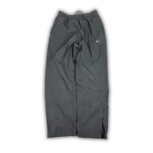 Classic Nike Track Pants Men's M Black White Swoosh Ankle Zips Wide Leg Joggers