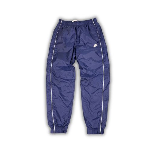 Nike Track Pants Men's M Navy Blue White Piping Swoosh Cuffed Joggers