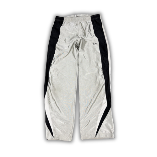 Vintage Y2K Nike Track Pants Men's M Grey Black Panel Satin Style Joggers