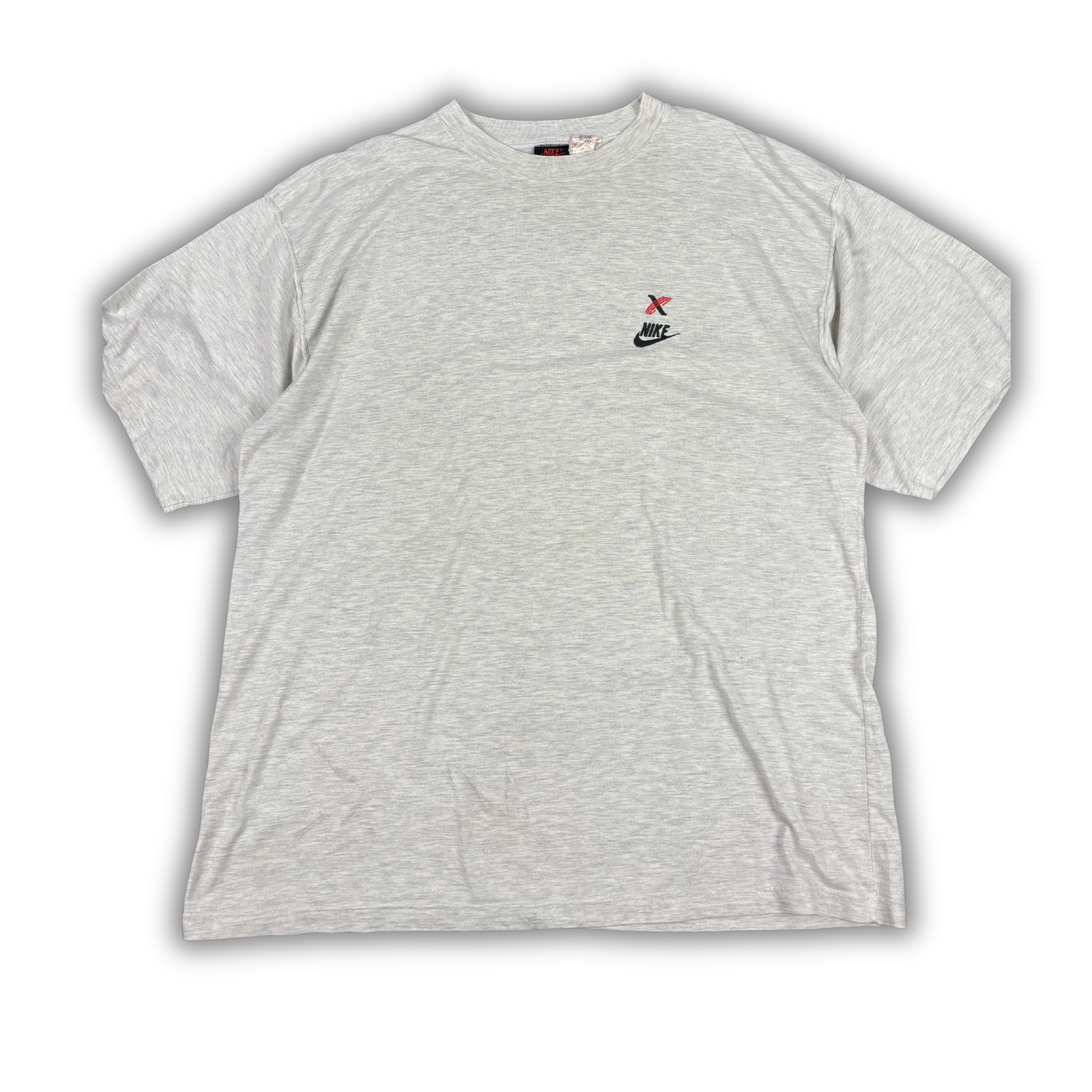 Vintage 90s Nike Cross Training T-Shirt Men’s XXL Marble Grey Embroidered Logo Baggy
