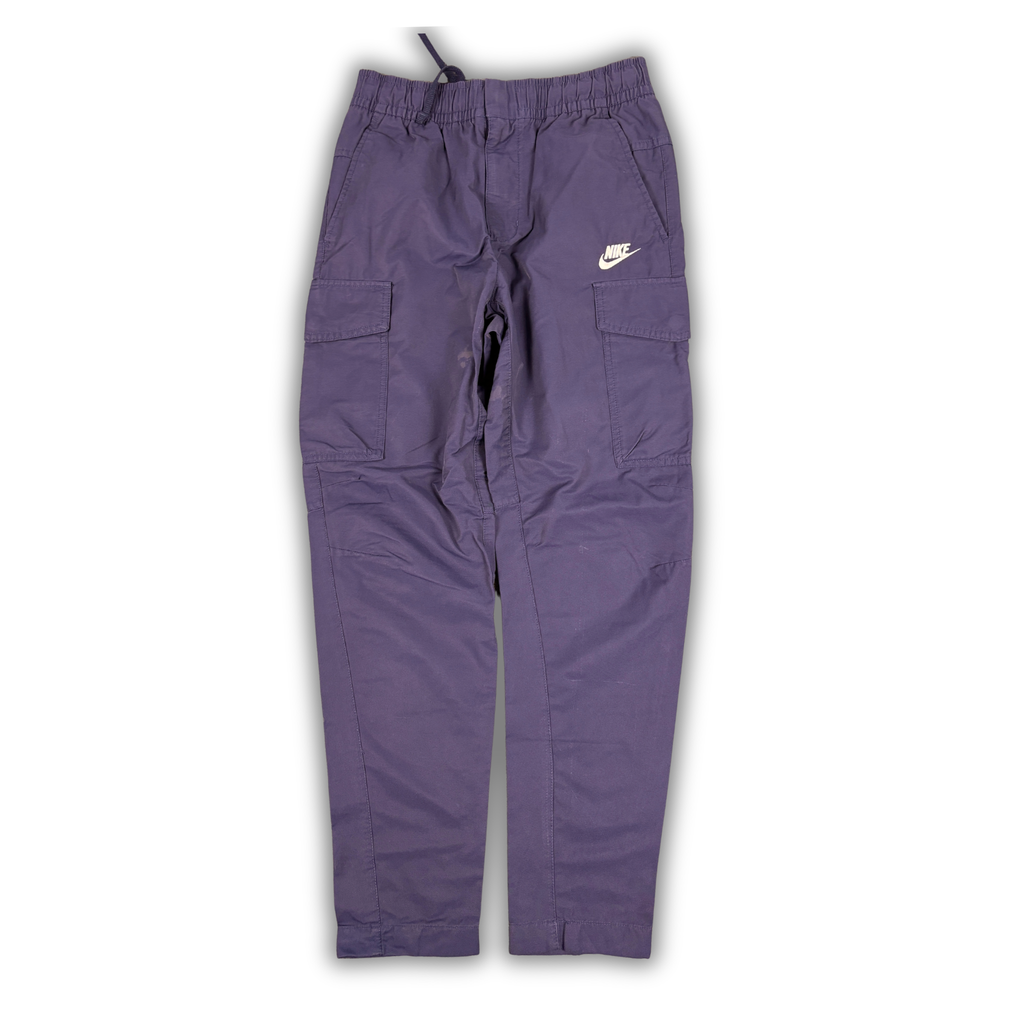 Nike Cargo Track Pants Women’s Size S Blue White Logo Straight Leg