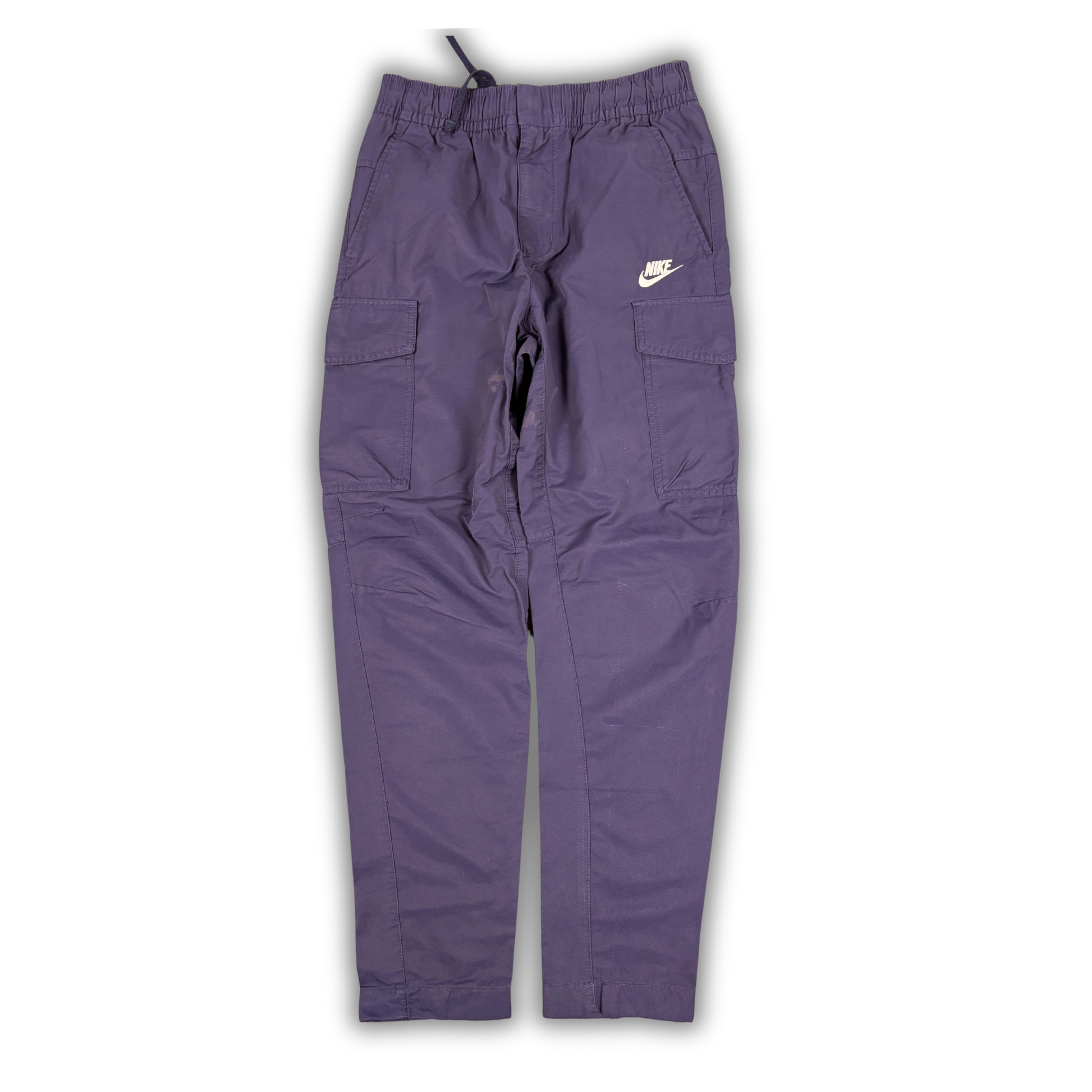 Nike Cargo Track Pants Women’s Size S Blue White Logo Straight Leg