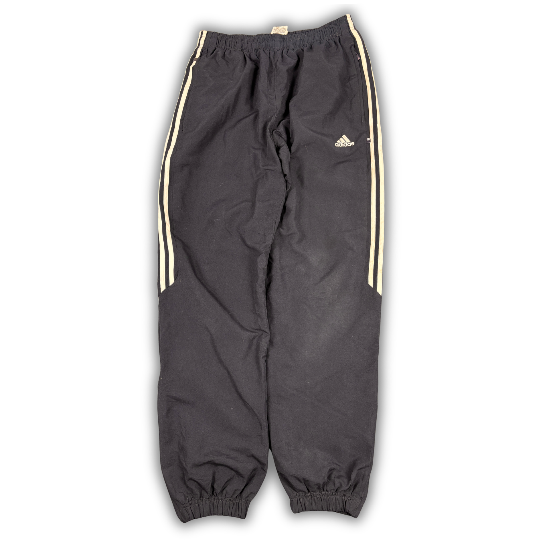 Vintage Y2K Adidas Track Pants Men's M Navy Hip Logo 3 Stripe Cuffed Joggers