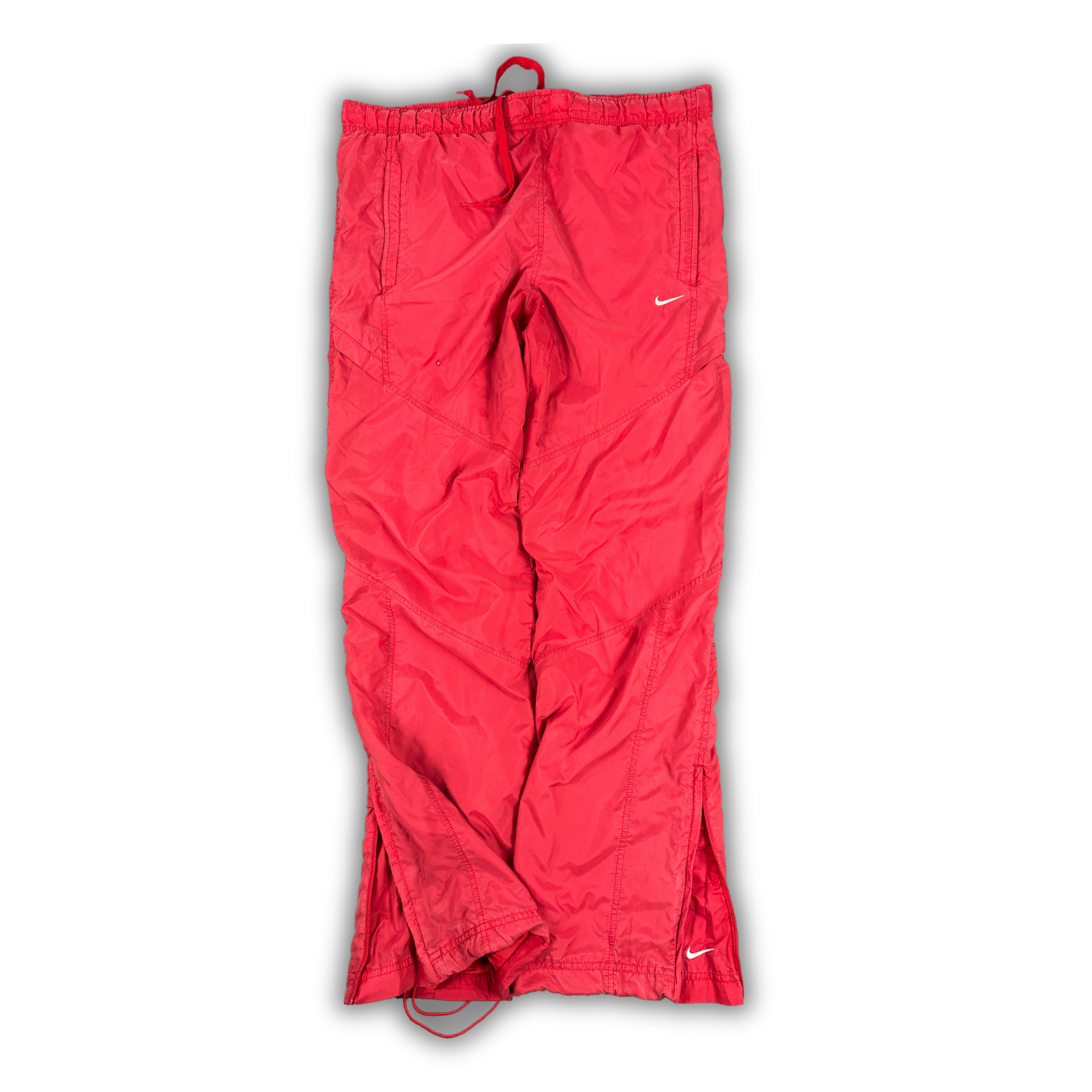 Vintage Y2K Nike Track Pants Men's M Red White Ankle Swoosh