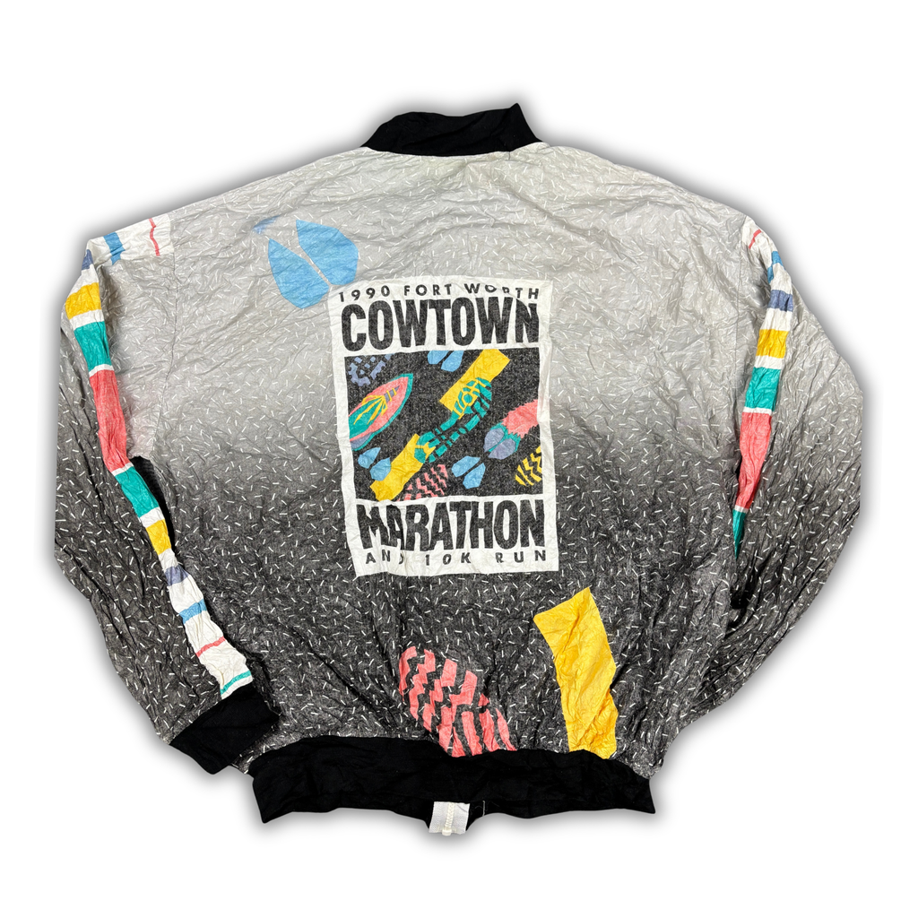 Vintage Marathon Tyvek Jacket Men's Large All Over Graphic Windbreaker