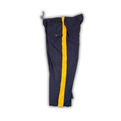 Vintage Y2K Nike Track Pants Men's XXL Navy Blue Yellow Swoosh Panels Joggers