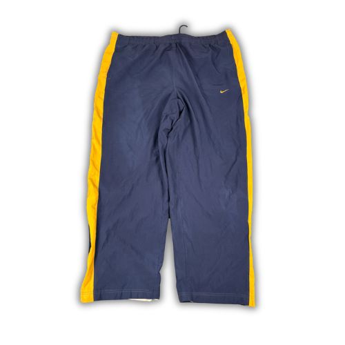 Vintage Y2K Nike Track Pants Men's XXL Navy Blue Yellow Swoosh Panels Joggers