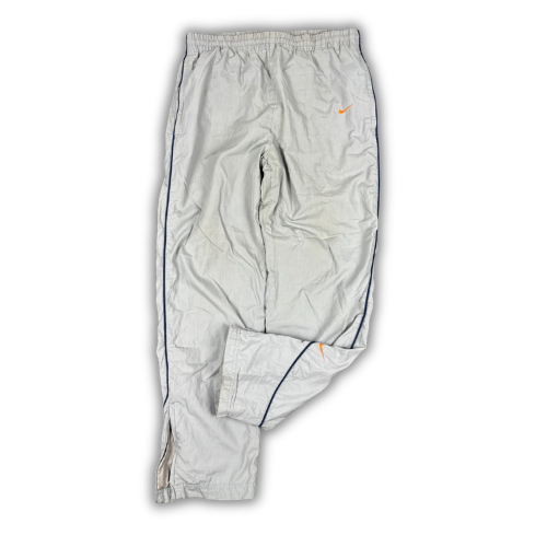 Vintage Y2K Nike Track Pants Women's XL Grey Navy Piping Orange Swoosh Joggers