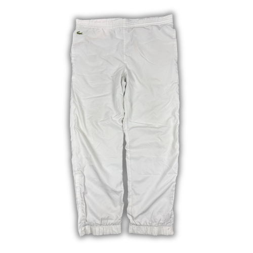 Lacoste Track Pants Mens M White Embroidered Crocodile Ankle Zip Joggers