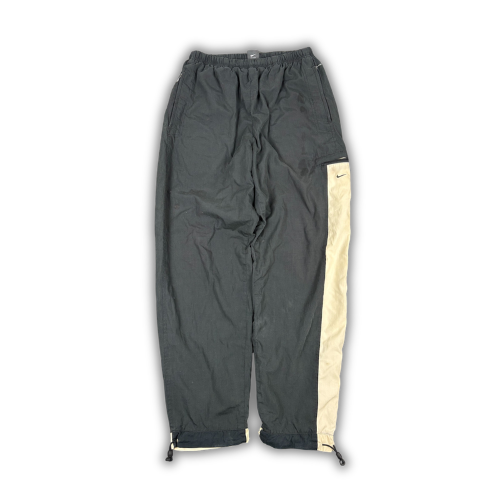 Vintage Y2K Nike Cargo Track Pants Size M Black Grey Cream Bungee Tabs Wide Leg