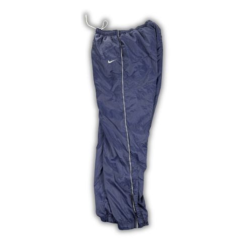 Vintage 90's Nike Track Pants Men's L Navy Blue White Piping Cuffed Joggers