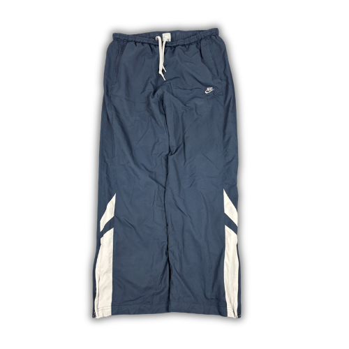 Vintage Y2K Nike Track Pants Men's M Navy Grey Panels Wide Leg Windbreakers