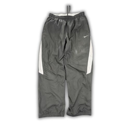 Nike Track Pants Men's L Grey White Panels Swoosh Baggy Joggers