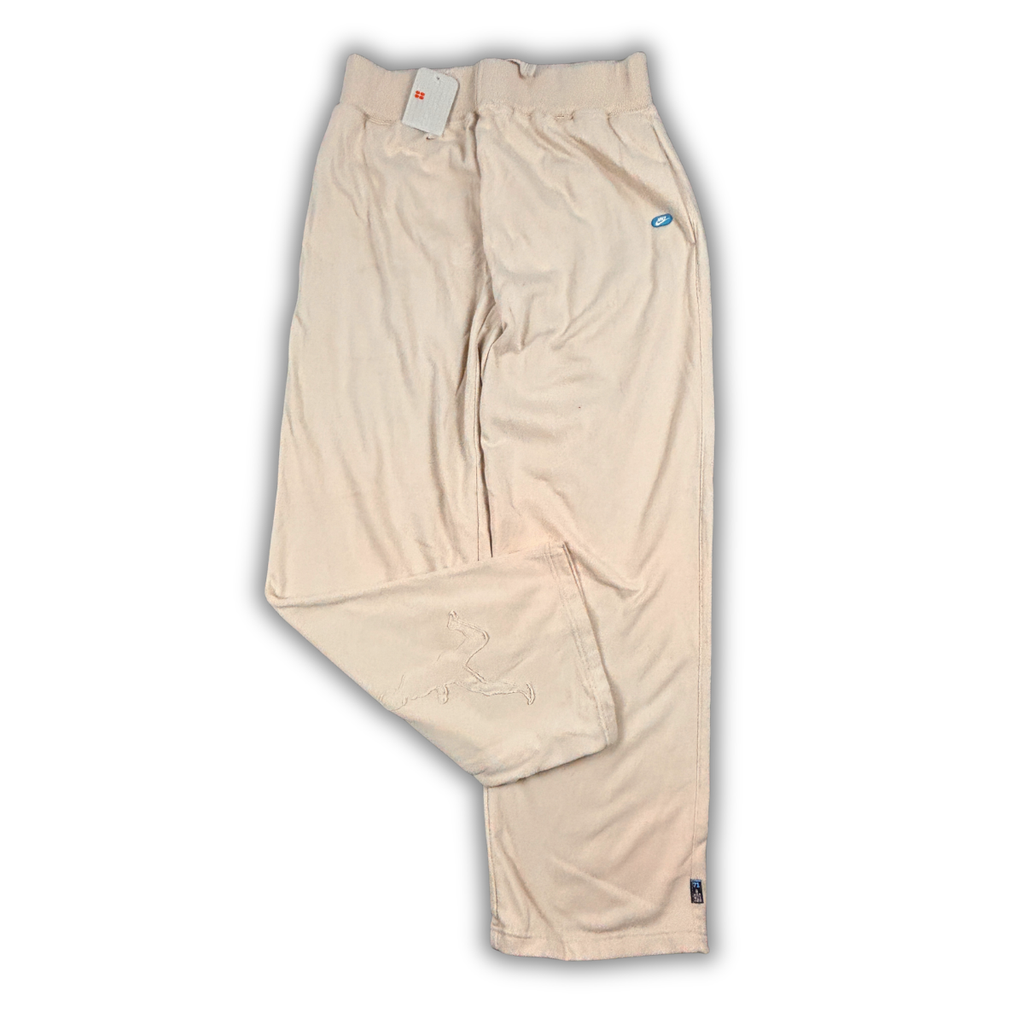 Vintage Y2K Nike Track Pants Size XL Cream NWTs Embroidered Fleece Wide Leg DEADSTOCK
