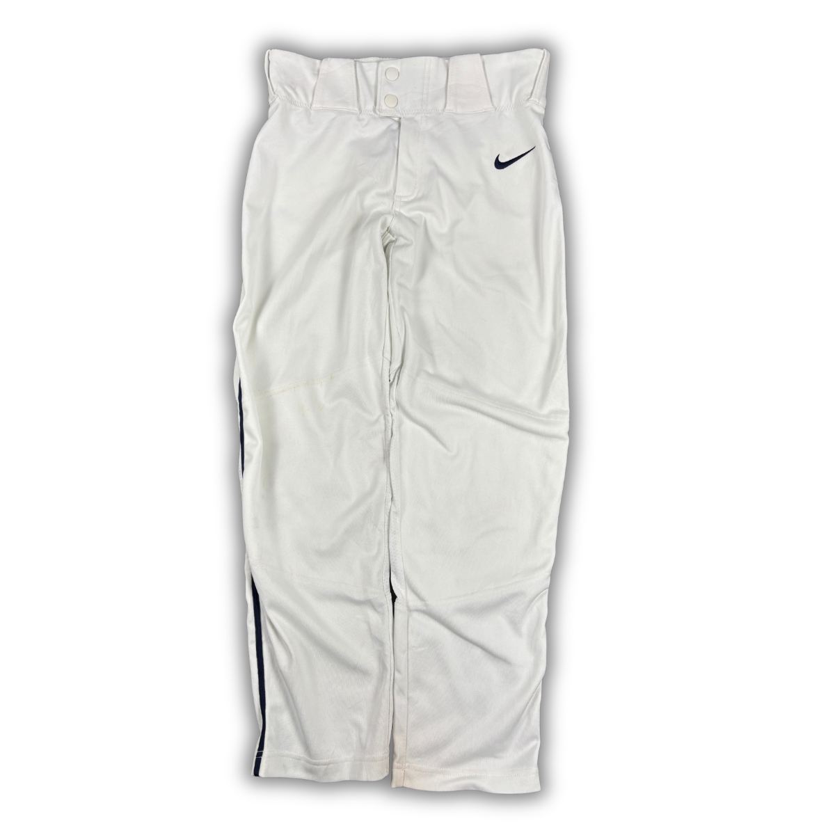 Nike Baseball Pants Women’s XS White Navy Detail Button Zip Straight Leg