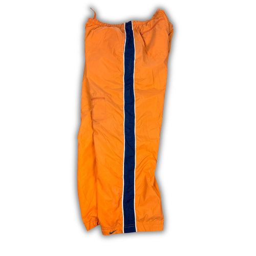Vintage 90's Nike Cargo Track Pants Men's XL Orange Navy Panels White Piping Ankle Swoosh Wide Leg