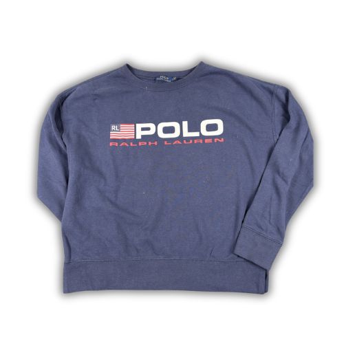 Men's  Ralph Lauren Jumper S Navy Blue Polo Spell Out Sweatshirt Crew Neck