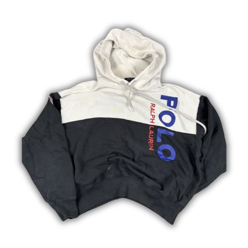 Ralph Lauren Hoodie Men's S White Black Spell Out Logo Jumper