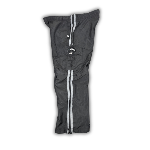 Vintage Y2K Nike Basketball Cargo Track Pants Men's L Black Grey Zip Off Rare