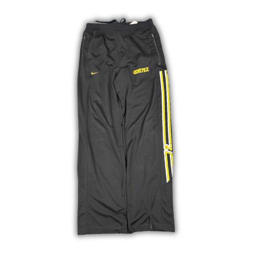 Vintage Y2K Nike Track Pants Womens Size S Black Yellow Cortez Side Stripe Wide Leg