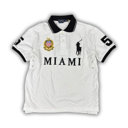 Ralph Lauren Polo Men's M White Team Miami Large Pony Logo