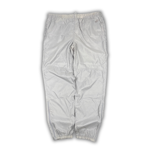 Vintage 90's Nike Track Pants Men's XL Double Grey Parachute w Ankle Zip Tapered